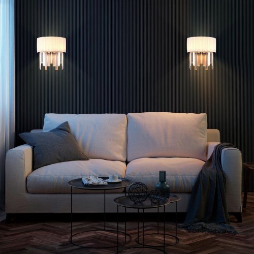 Настенный светильник Eurosvet Amantea 10122/2 хром/прозрачный хрусталь Strotskis Настенный светильник Eurosvet Amantea 10122/2 хром/прозрачный хрусталь Strotskis