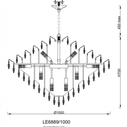 Подвесная люстра Adriana LE6889/1000 GD