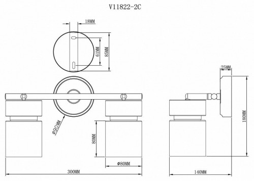 Спот Almero V11822-2C