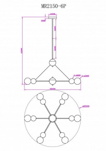 Подвесная люстра MyFar Paulo MR2150-6P