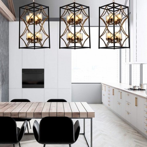 Подвесная люстра Lumina Deco Quadrato Duo LDP 1223-8 BK+MD