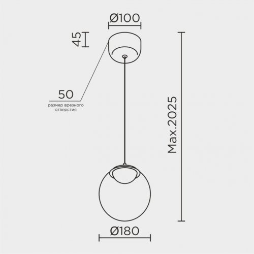 Подвесной светильник  ML.2338.180 BK-GD