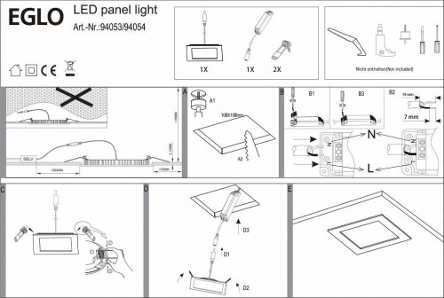 Встраиваемый светильник Eglo Fueva 1 94053