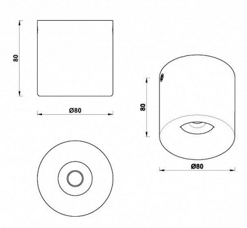 Точечный светильник iLedex Metrica 108-7W-D80-3000K-24DG-BK