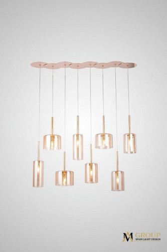 Подвесная люстра AM-Group AM355 AM355-8AMBER Подвесная люстра AM-Group AM355 AM355-8AMBER