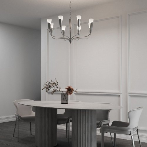 Подвесная люстра Eurosvet Rhyton 60167/8 никель Подвесная люстра Eurosvet Rhyton 60167/8 никель