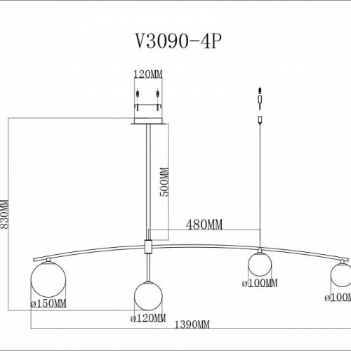 Подвесная люстра Moderli Sierro V3090-4P