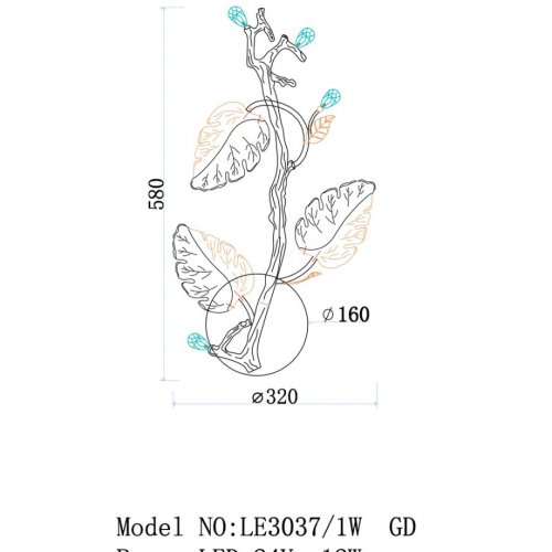 Бра Olivia LE3037/1W GD