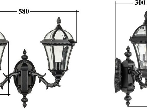Настенный фонарь уличный Oasis Light ROMA S 95201S 2 15L Bl Настенный фонарь уличный Oasis Light ROMA S 95201S 2 15L Bl