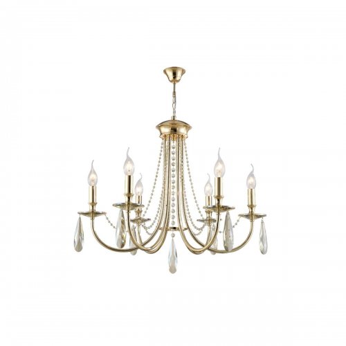 Подвесная люстра Crystal Lux Victoria SP6 Gold/Amber