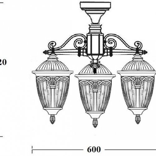 Потолочный светильник уличный FES 86370A 3 02 Bl