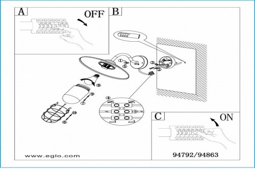 Уличный настенный светильник Eglo Melgoa 94863