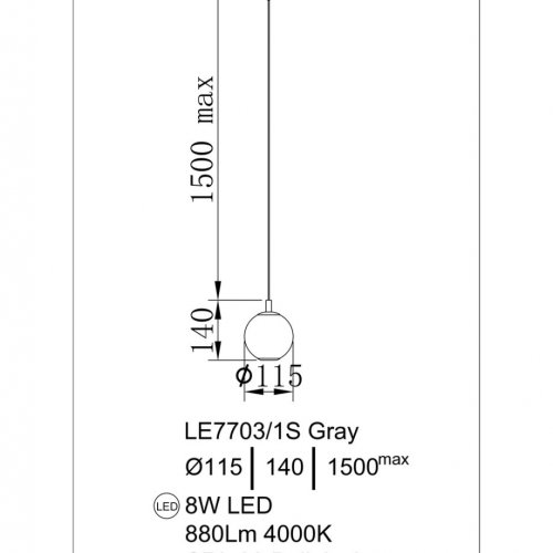 Подвесной светильник Aurore LE7703/1S Gold