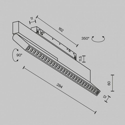 Накладной светильник Maytoni Technical Points Rot TR242-2-12W4K-B