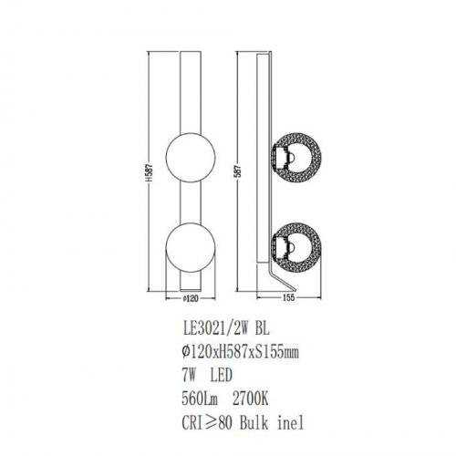 Бра Air LE3021/2W BL