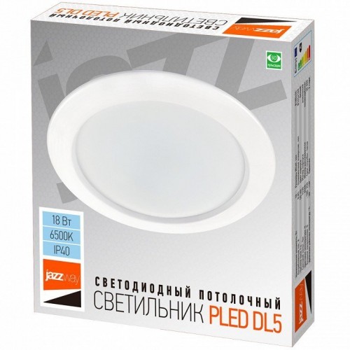 Встраиваемый светильник Jazzway  PLED DL5 18w 6500K WH IP40