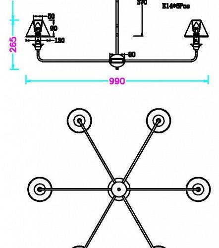 Потолочная люстра MyFar Leon MR2400-6C Потолочная люстра MyFar Leon MR2400-6C