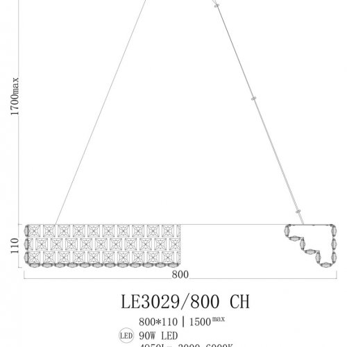 Подвесная люстра Amelie LE3029/800 GD
