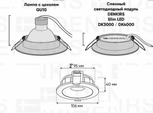Точечный светильник Denkirs Roto DK2120-BK