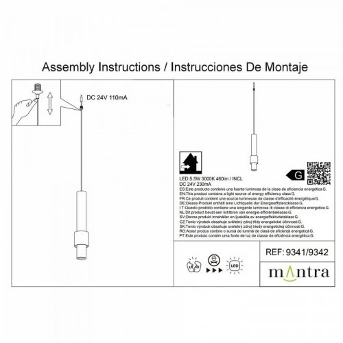 Подвесной светильник Mantra Clifton 9342