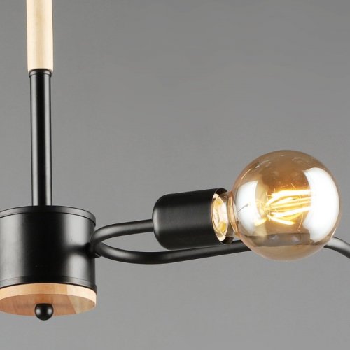 Люстра Reluce 10070-0.3-04 BK+WOOD