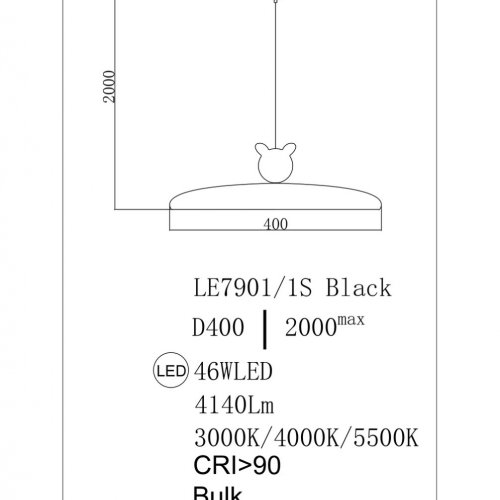 Подвесной светильник Pamela LE7901/1S Black