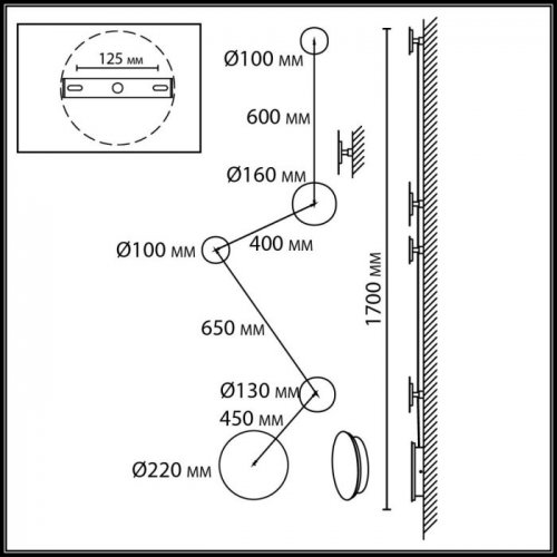 Настенный светильник Odeon Light Galaxy 7115/30WL