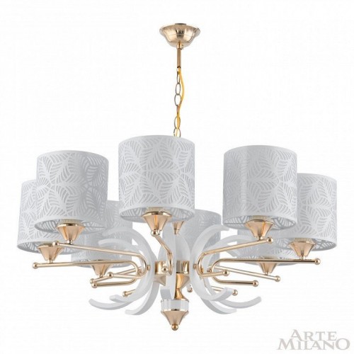 Подвесная люстра Arte Milano Florentia-2097 302097/8 Wh/Gd Подвесная люстра Arte Milano Florentia-2097 302097/8 Wh/Gd
