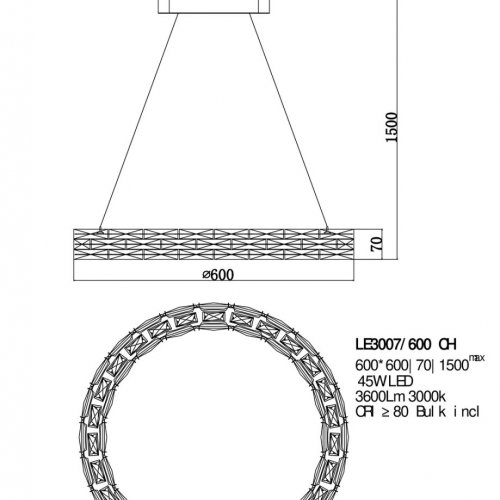 Подвесная люстра Lucie LE3007/600 CH