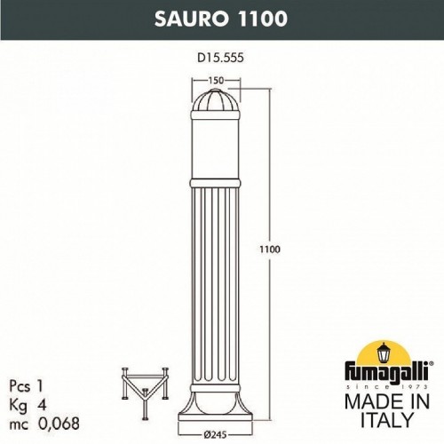Наземный светильник Fumagalli Sauro D15.555.000.BXF1R.FC1