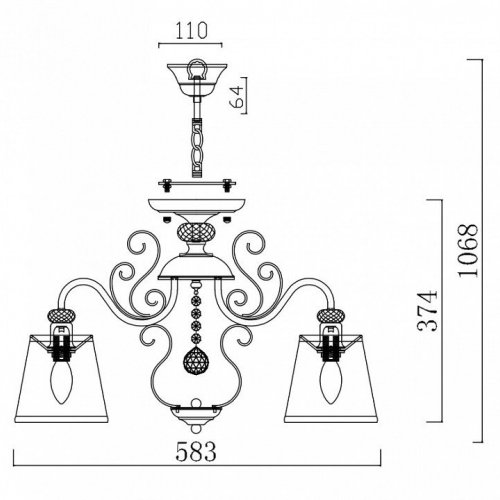 Подвесная люстра Freya Driana FR2405-PL-03-BZ Подвесная люстра Freya Driana FR2405-PL-03-BZ