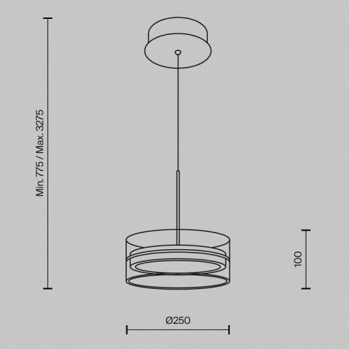 Подвесной светильник Maytoni Dress code MOD348PL-L18BBS3K
