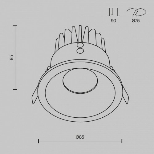 Точечный светильник Zoom DL034-L12W4K-D-B