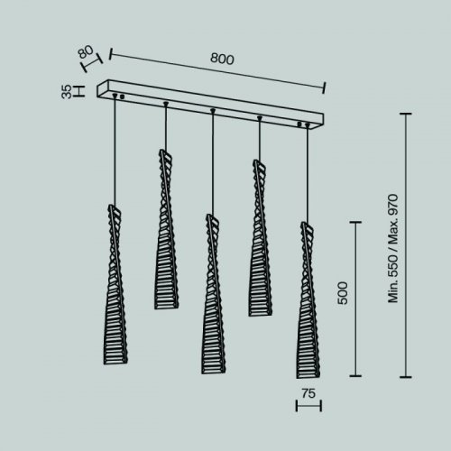 Подвесной светильник MODESTYLE MS.88910.5 GD