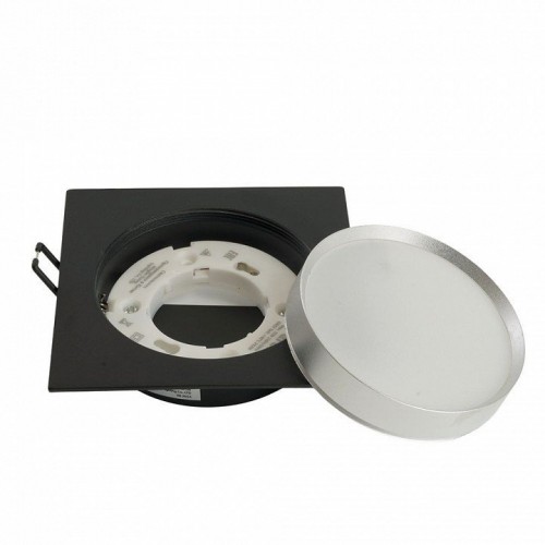 Светильник встраиваемый Feron DL506 потолочный GX53 черный + серебро квадрат 51363