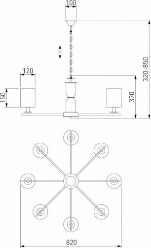Подвесная люстра Eurosvet Caprera a063860