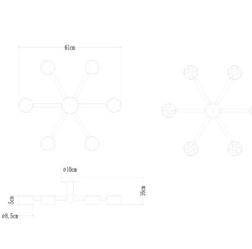 Потолочная люстра Tenda A1624PL-6BK Потолочная люстра Tenda A1624PL-6BK