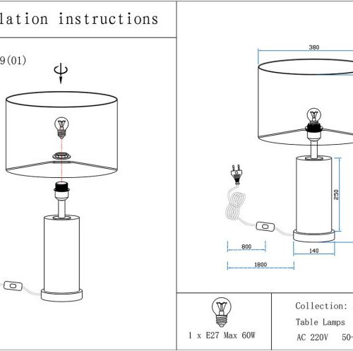 Интерьерная настольная лампа Kink Light Тайла 07700-2T,19-20(01)
