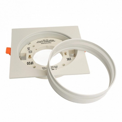 Светильник встраиваемый Feron DL703 LUNA потолочный GX70 белый квадрат 51099