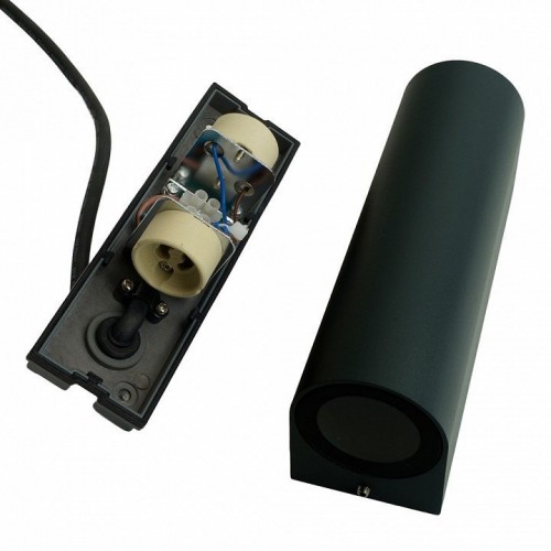 Светильник садово-парковый Feron DH024, на стену, 2*GU10 MR11 230V, черный