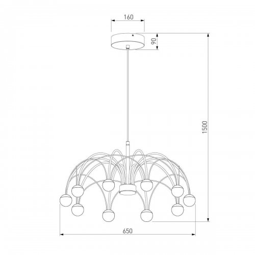 Подвесная светодиодная люстра Eurosvet Ragno 90030/10 LED золото Подвесная светодиодная люстра Eurosvet Ragno 90030/10 LED золото