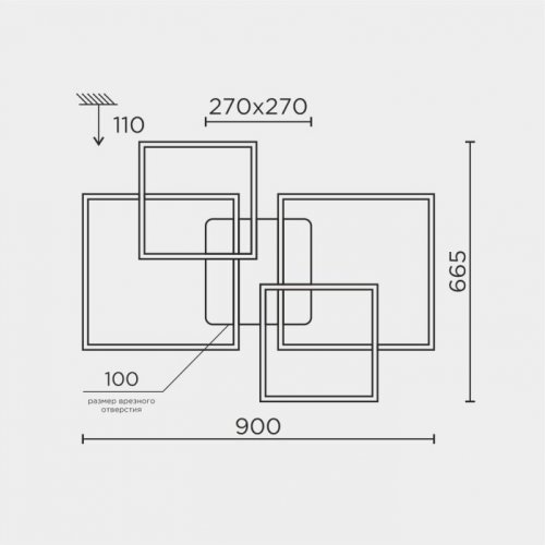 Потолочная люстра L11060-4 BK Потолочная люстра L11060-4 BK