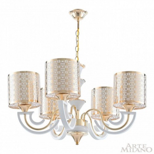 Подвесная люстра Arte Milano Florentia-8857 308857/5 Wh/Gd Подвесная люстра Arte Milano Florentia-8857 308857/5 Wh/Gd