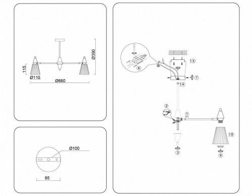 Подвесная люстра Ambrella light High Light LH58114