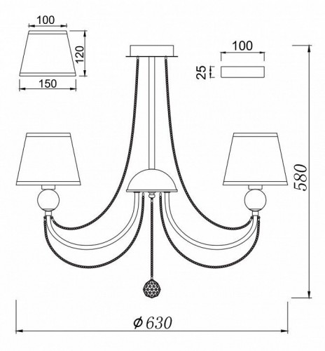 Потолочная люстра Freya Beverly FR5661-PL-05-CH