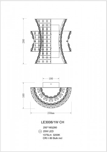 Бра Tendre LE3006/1W CH