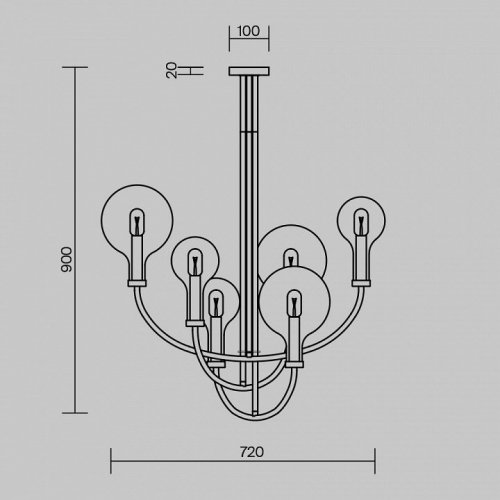 Потолочная люстра Maytoni Status MOD333PL-06BS