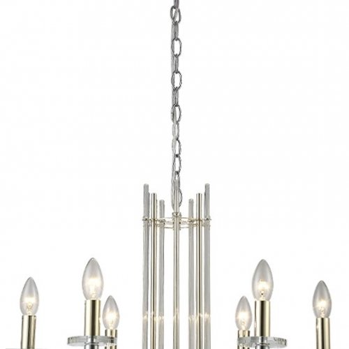 Подвесная люстра Crystal Lux AURELIO SP6 GOLD+CHROME/TRANSPARENT