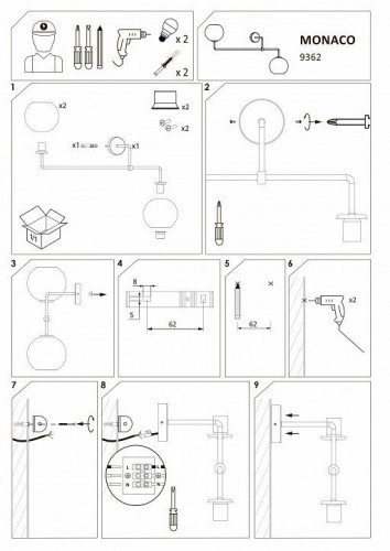 Бра Nowodvorski Monaco 9362