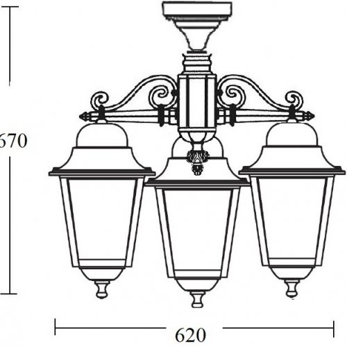 Потолочный светильник уличный Oasis Light QUADRO L 79970LA/3 Bl